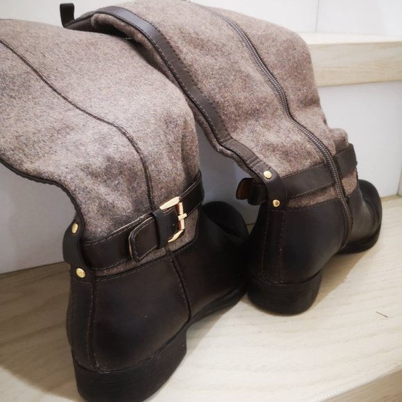 Tommy Hilfiger Knee High Brown Leather Equestrian Boots size 6.5M - Picture 3 of 7